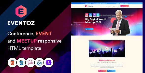 Eventoz - Conference Event And Meetup HTML Template TFx 
