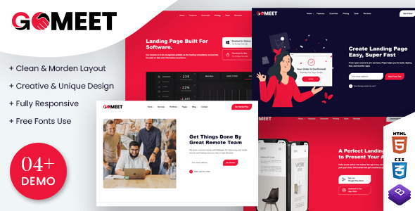 Gomeet Business amp Meetup HTML Landing Page TFx 