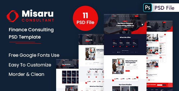Misaru - Finance Consulting PSD Template TFx 