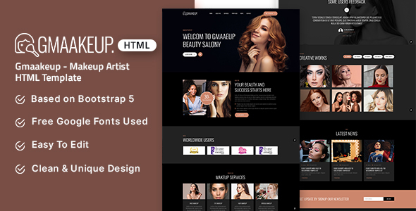 Gmaakeup - Makeup Artist HTML Template TFx 