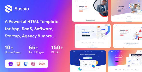 Sassio - Software amp SaaS HTML5 Template TFx 