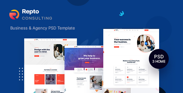 Repto - Business amp Agency Consulting PSD Template TFx 