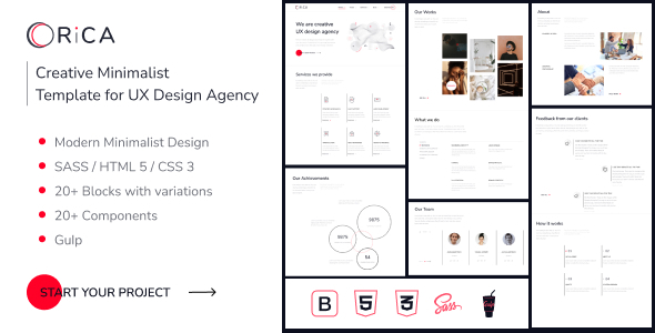 Orica - clean creative Bootstrap 5 UX design agency HTML template TFx