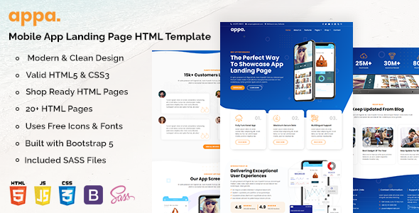 Appa - Mobile App Landing Page Template TFx