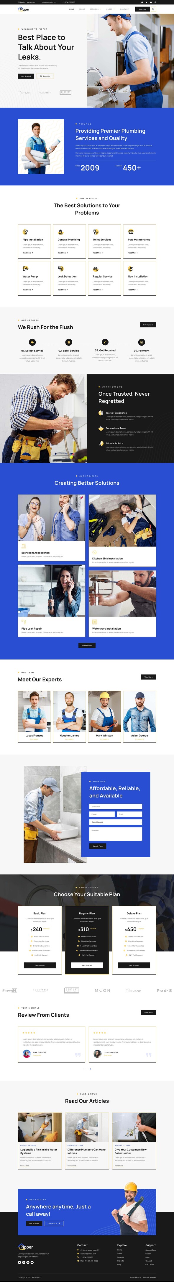 Pipper - Plumbing Services Elementor Template Kit TFx