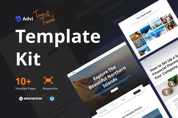 Advi - Creative Tour and Travel Elementor Pro Template Kit TFx