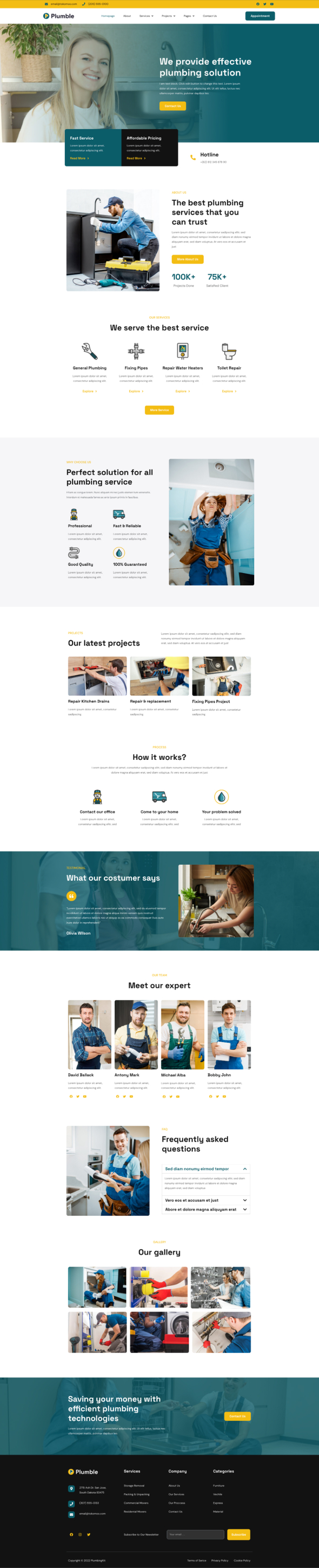 Plumble - Plumbing Services Elementor Template Kit TFx