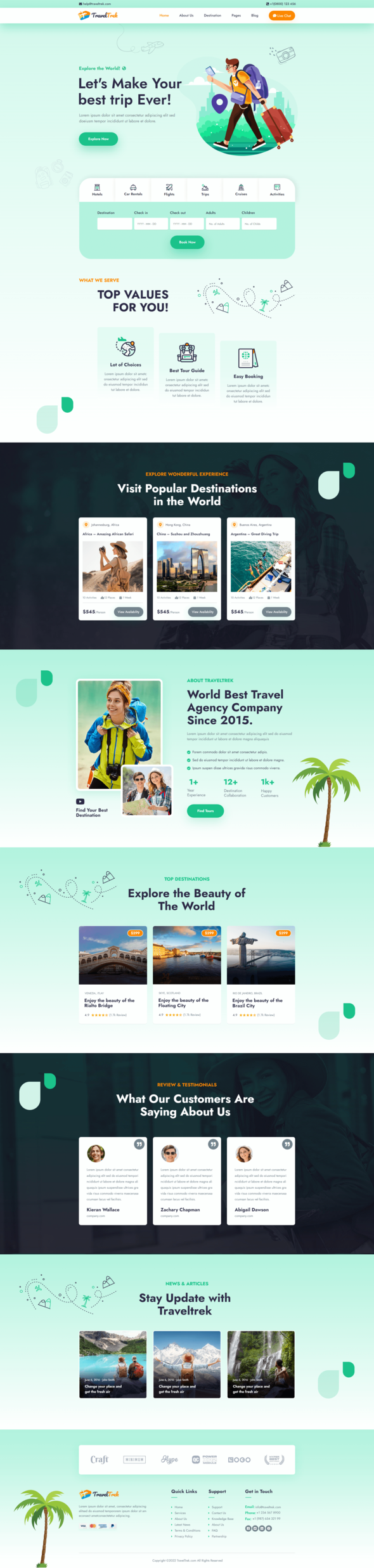 Travel Trek - Tour and Travel Agency Elementor Template Kit TFx