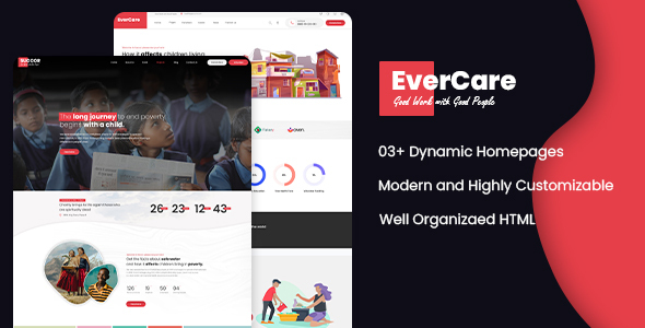 EverCare - Multipurpose NGO and Charity Responsive HTML Template TFx