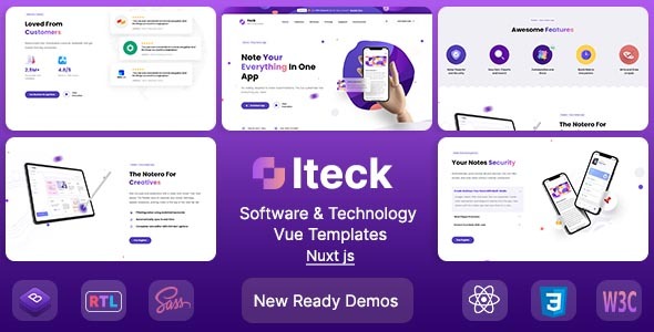 Iteck - Vue Software amp Technology Template TFx