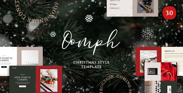 Oomph - Christmas Style Coming Soon amp Landing Page Template TFx