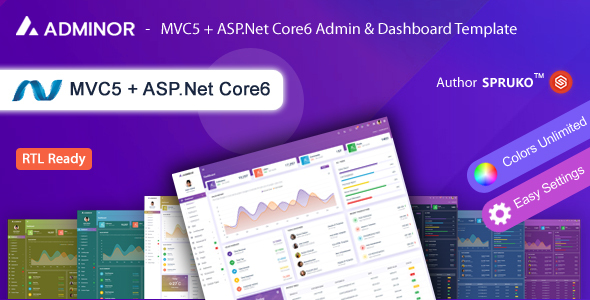 Adminor  MVC  ASPNet Core Admin Dashboard Template TFx