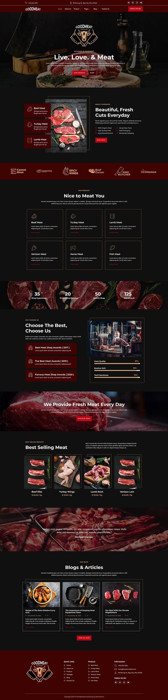 Goodmeat - Meat Shop amp Butcher Elementor Template Kit TFx