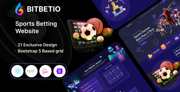 Bitbetio - Sports Betting Website React Next JS Template TFx