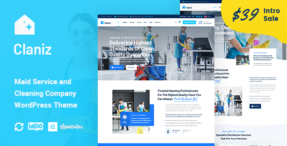 Claniz - Cleaning Services WordPress Theme TFx