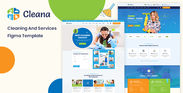 Cleana - Cleaning Services Figma Template TFx