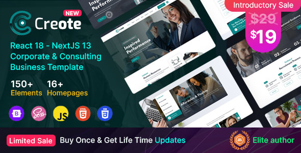 Creote - Corporate amp Consulting Business NextJS Template TFx