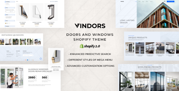 Vindors - Door Systems amp Windows Shopify Theme TFx