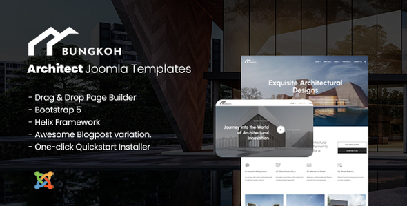 Bungkoh - Modern Joomla Template for Architects and Interior Designers TFx