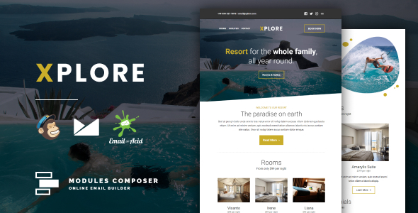 Xplore – Responsive Email for Hotels Booking amp Traveling TFx