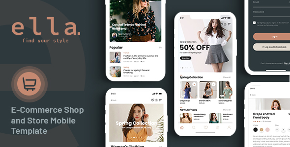 ella - E-commerce Shop and Store Mobile Template TFx