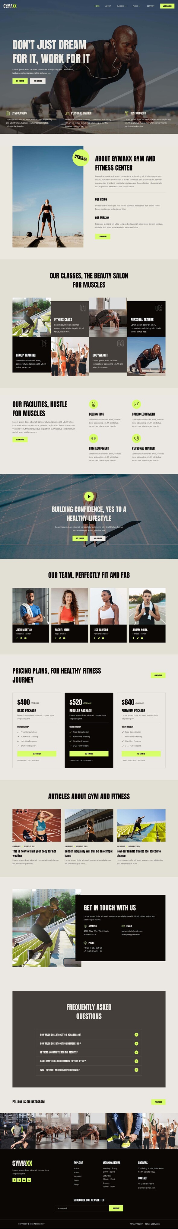 Gymaxx - Gym amp Fitness Center Elementor Template Kit TFx