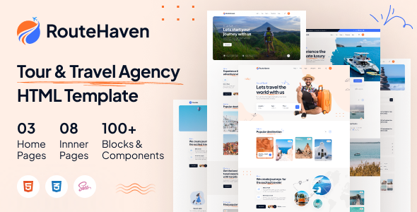 RouteHaven - Travel amp Tour Booking HTML5 Template TFx