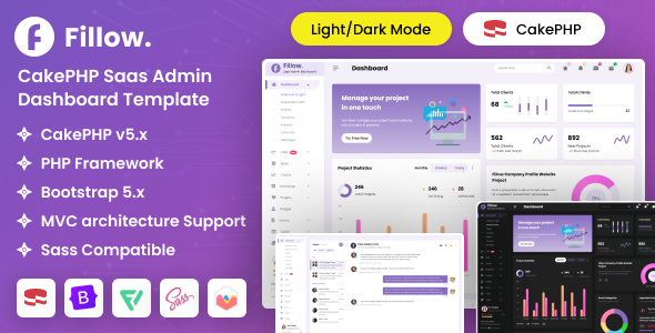 Fillow  CakePHP Saas Admin Dashboard Template TFx
