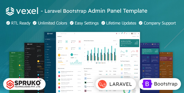 Vexel - Laravel Admin Dashboard Bootstrap Template TFx