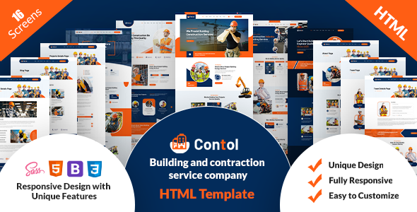 Contol- Construction HTML Template TFx SiteTemplates