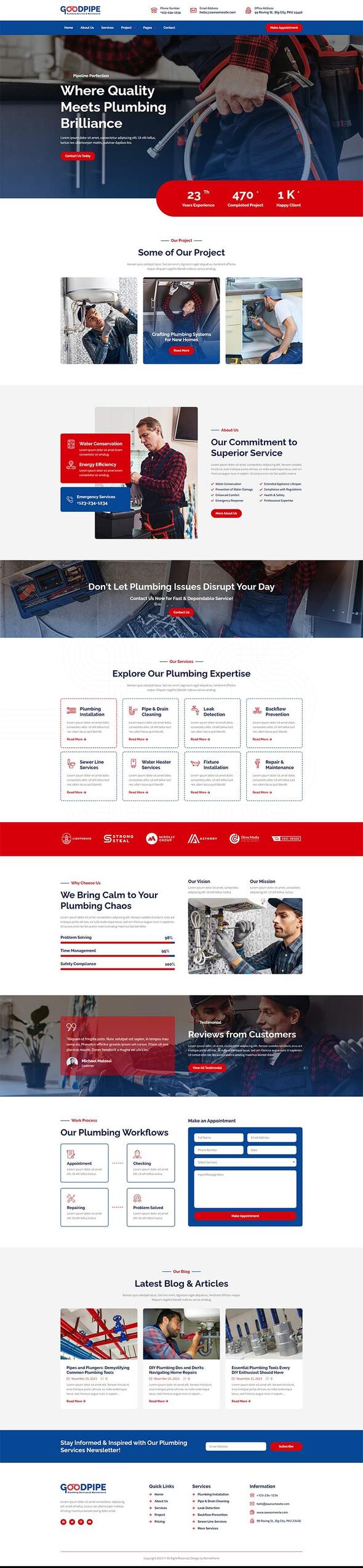 Goodpipe - Plumbing Services Elementor Template Kit TFx
