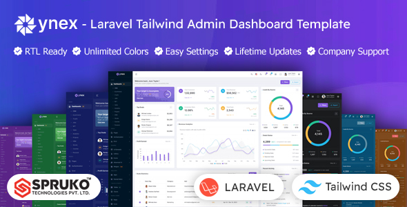Ynex - Laravel Tailwind Admin Dashboard Template TFx