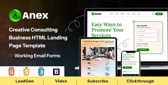 Anex - Consulting and Business Services HTML Landing Page Template TFx