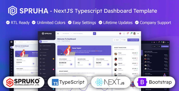 Spruha - Next JS Typescript Admin Dashboard Template TFx