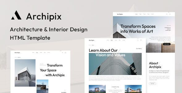 Archipix  Architecture amp Interior Design HTML Template TFx