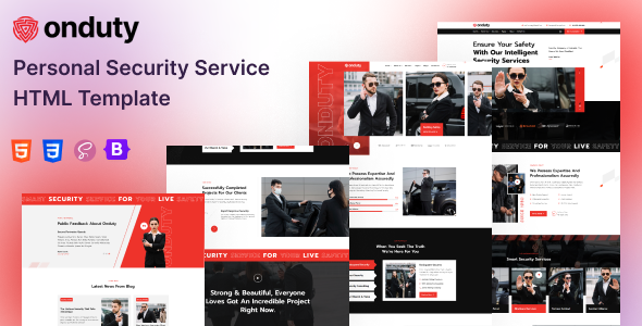 Onduty – Security Service HTML Template TFx
