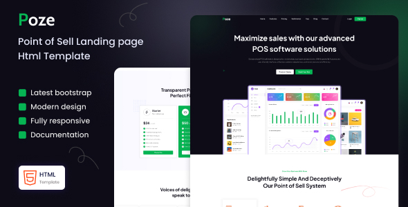 Poze – Point of Sale Landing Page HTML Template TFx