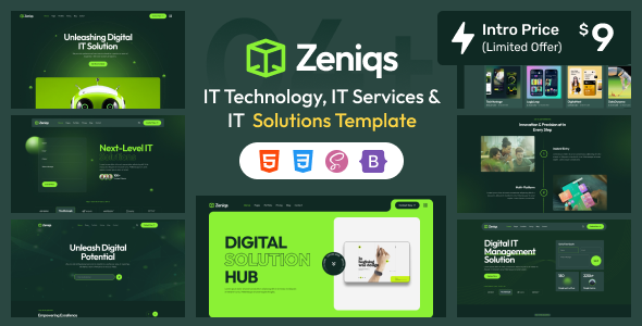 IT Services IT Technology and IT Solutions Template  IT Solutions Website – Zeniqs TFx
