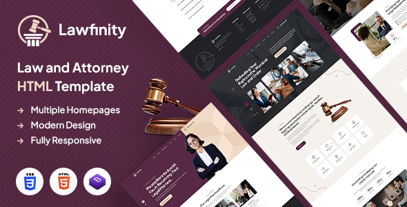 Lawfinity  Law and Attorney HTML Template TFx