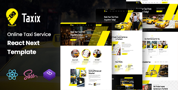 Taxix – Online Taxi Service React Template TFx