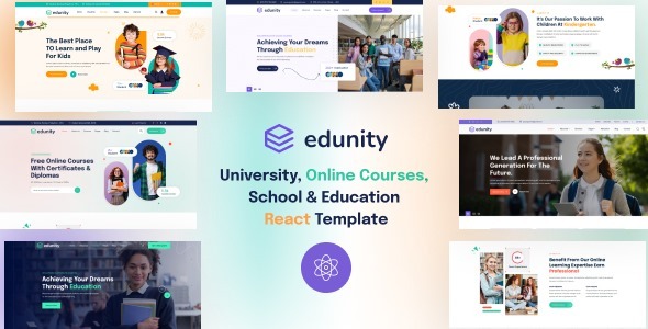 Edunity - University Online Courses School amp Education React Template TFx
