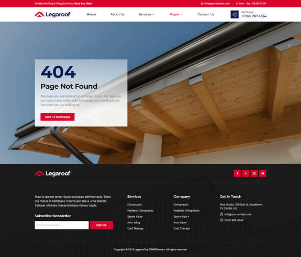 Legaroof - Roofing Service Elementor Template Kit TFx
