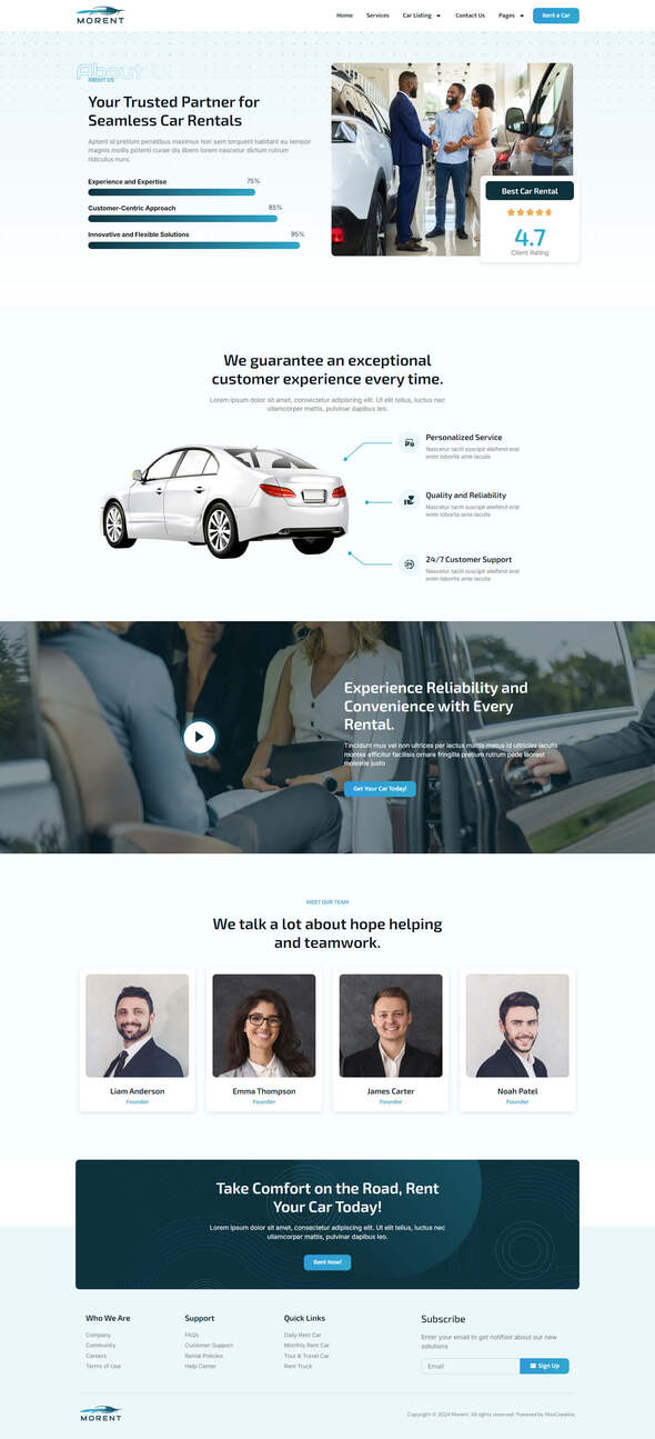 Morent - Car Rental Elementor Pro Template Kit TFx