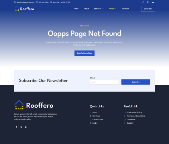 Rooffero - Roofing Services Elementor Template Kit TFx