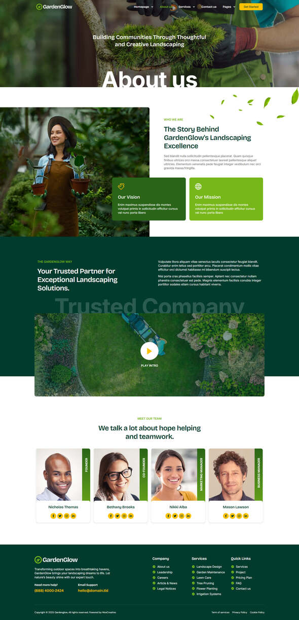 GardenGlow - Gardening amp Landscape Elementor Pro Template Kit TFx