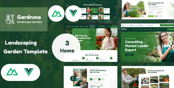 Gardnma - Gardening and Landscaping Nuxt JS Template TFx