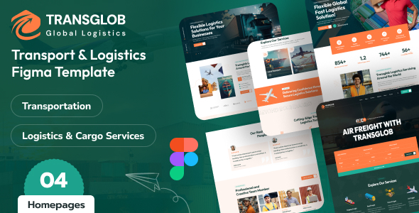 Transglob  Transportation amp Logistics Figma Template TFx