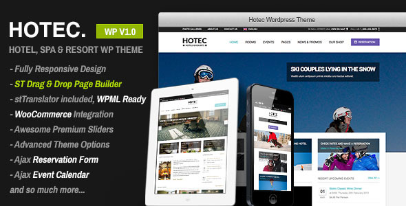 Hotec - Responsive Hotel, Spa & Resort WP Theme WordPress