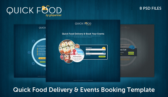 Quick Food Delivery PSD Template Creative
