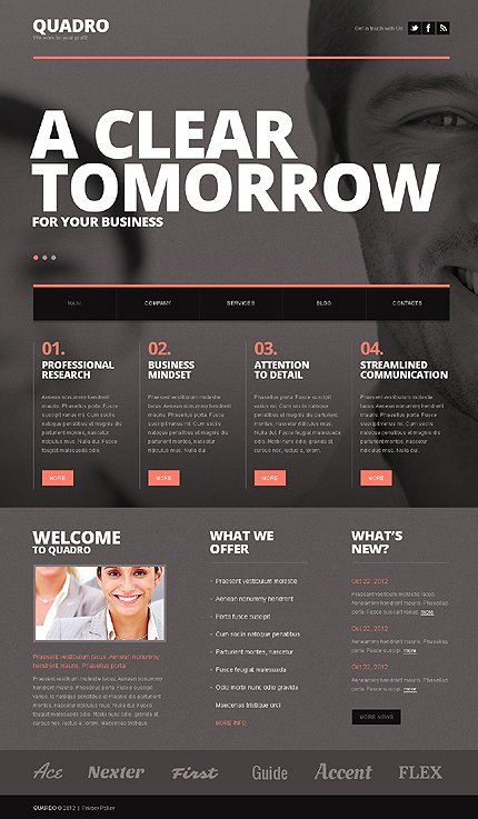 Black Advertising Agency Joomla Template by Elza TMT